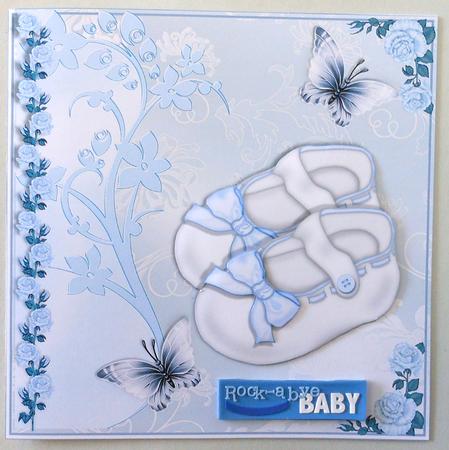 Congratulations Baby Boy Card Topper by Michelle Chivers