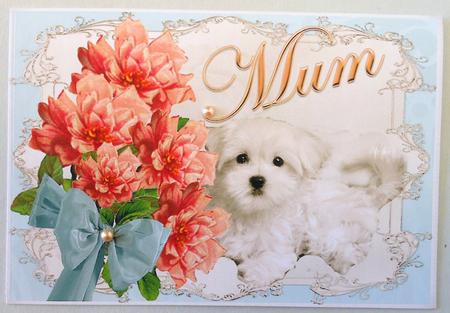 Mothers Day Puppy Topper & Verse-green Tone by Michelle Chivers