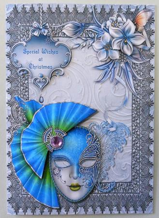 Winter Masquerade Card Front by Michelle Chivers