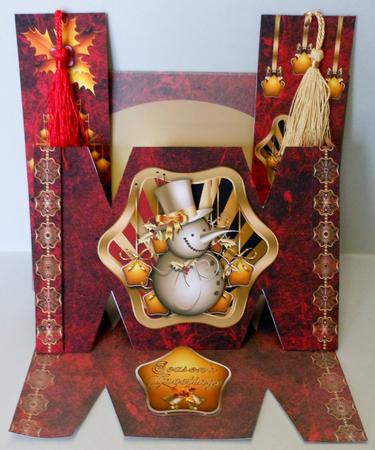 Gold and Red Christmas Cracker Easel Kit by Michelle Chivers
