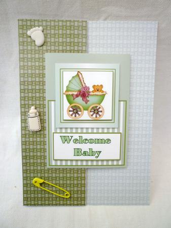 Welcome Baby Fold Back Card by Michelle Chivers