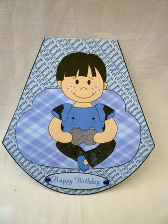 Gaming Boy Wobble Card Also Has Matching Step by Step by Michelle Chivers
