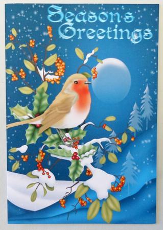 Robins on a Winters Night Toppers by Michelle Chivers