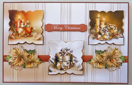 Christmas Decorations, Candles and Poinsettia by Michelle Chivers