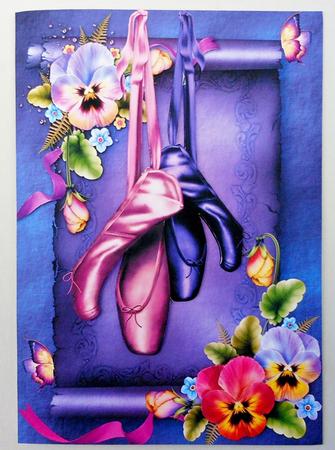 Beautiful Bright Pansies & Ballet Shoes by Michelle Chivers