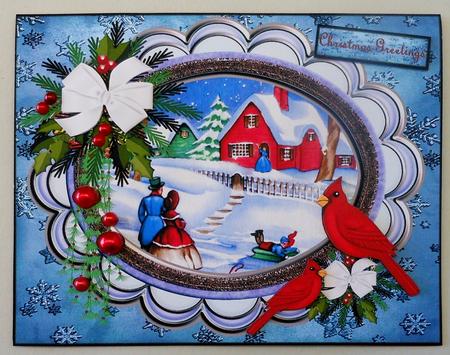 Seasons Greetings Christmas Village Vintage by Michelle Chivers