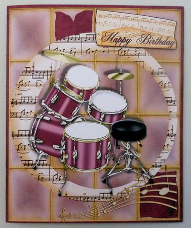 Drum Music Card Topper by Michelle Chivers