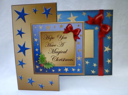 Elegant Christmas Greeting Fold Back Card by Michelle Chivers