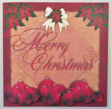 Merry Christmas Baubles Card Topper by Michelle Chivers