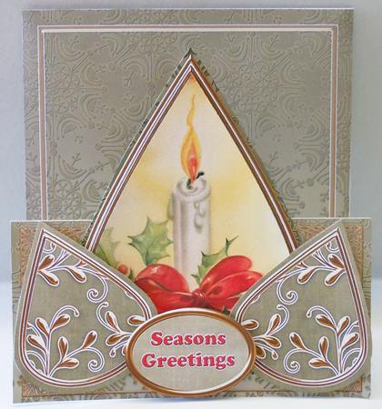Single Candle Olive Seasons Greetings Teardrop Trio Kit by Michelle Chivers