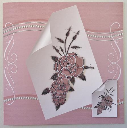 Roses and Pearls 8x8 by Michelle Chivers
