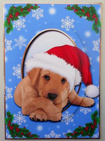 Golden Retriever Puppy Christmas Oval Pyramid by Michelle Chivers
