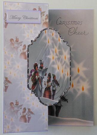 Vintage Carols Singers No Hole Fold Back Card by Michelle Chivers