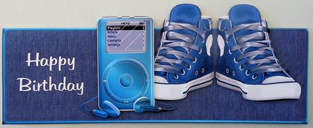 For the Boys Mp3 and Basketball Boots Over the Top Card by Michelle Chivers