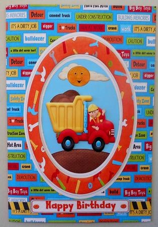 I Love Trucks Age Card Topper with Decoupage by Michelle Chivers
