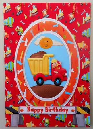 I Love Trucks Age Card Topper 2 with Decoupage by Michelle Chivers