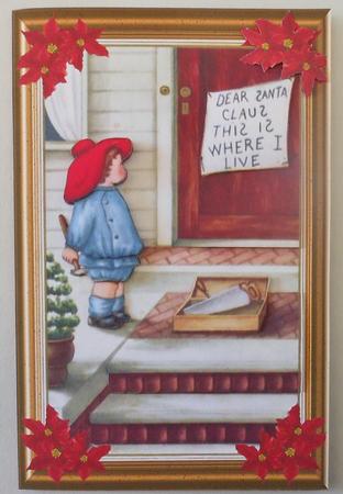 Christmas Dear Santa Claus Decoupage Topper by Michelle Chivers