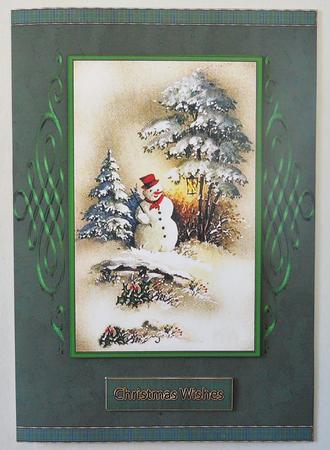 Vintage Snowman Scene by Michelle Chivers
