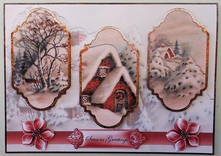 Vintage Christmas Country House Panel Card by Michelle Chivers
