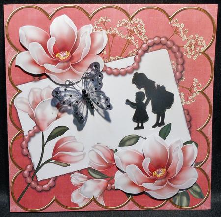 Pink Magnolia Fancy 8in Shaker Frame by Michelle Chivers