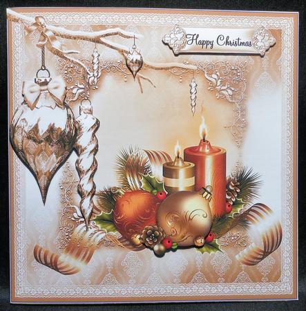 Candles and Decorations in Gold Shimmer Frame Topper by Michelle Chivers