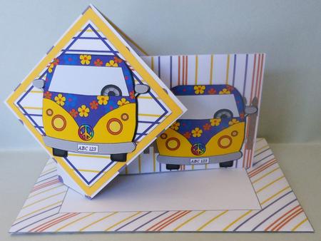 Large Twist Turn Card - Camper Van by Michelle Chivers