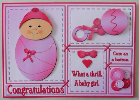 Baby Girl Sampler Topper by Michelle Chivers