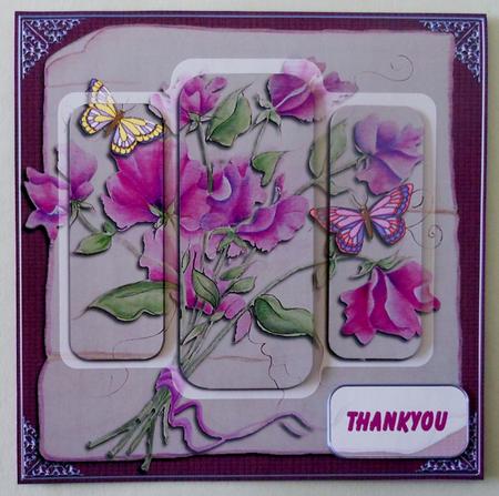 Sweet Peas Panel Card by Michelle Chivers