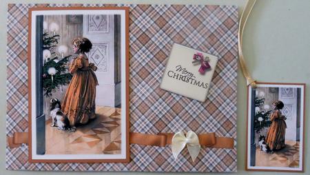 Vintage Christmas Little Girl with Puppy by Michelle Chivers