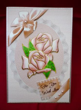 Pink Roses Birthday Card by Michelle Chivers