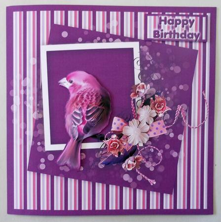 Pretty Birdie 8 x 8 Card Front by Michelle Chivers