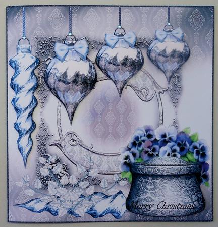 Christmas Winter Violets in Bleu by Michelle Chivers