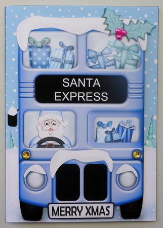 Xmas Santa Express A5 Quick Card N 3D Decoupage by Michelle Chivers