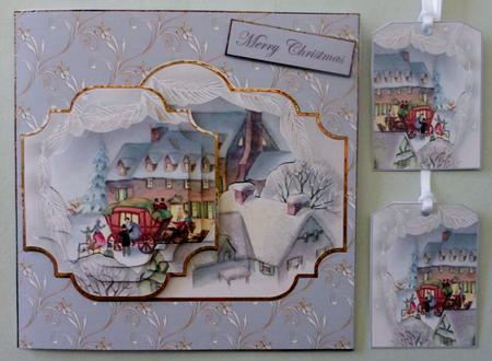 Victorian Hotel and Coach Card Front with Topper and Stacker by Michelle Chivers