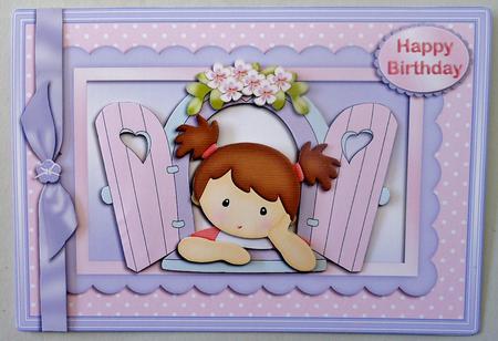 Girl in the Window Card Front by Michelle Chivers