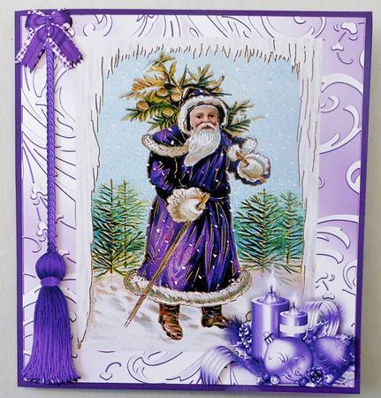 Two Vintage Christmas Santa Clause Card Toppers by Michelle Chivers
