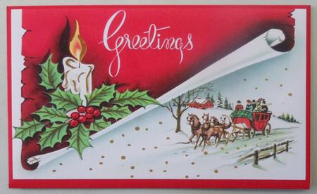 Vintage Christmas Coach and Horses Money Wallet by Michelle Chivers