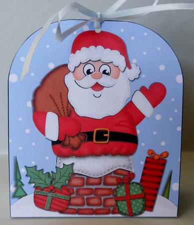 3D Xmas Santa Got Stuck Treat or Favour Box Mini Kit by Michelle Chivers