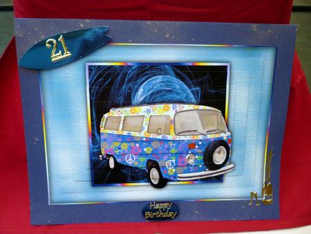 Happy Hippy Blue Kombi Van Kit by Michelle Chivers