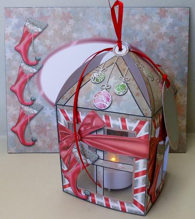 Christmas Stockings Lantern Card & Envelope by Michelle Chivers