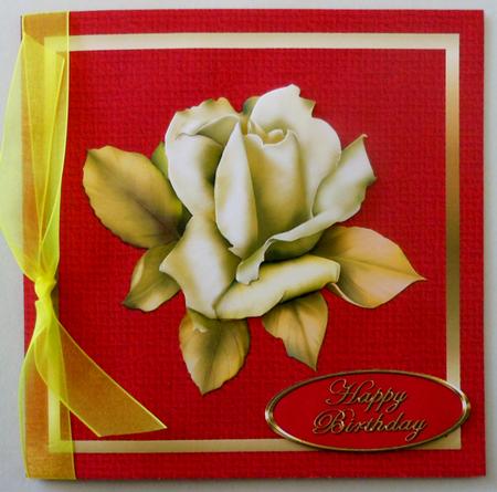 Classic Rose on Red by Michelle Chivers