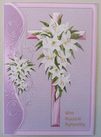 Sympathy Cross Lillies Male and Female by Michelle Chivers