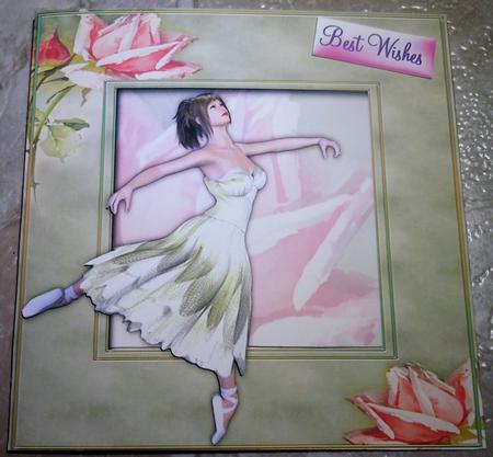 Vintage Rose Frame & Soft Green Ballerina by Michelle Chivers