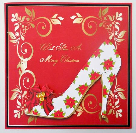 Card Front Topper / Wish Shoe a Merry Christmas (white) by Michelle Chivers