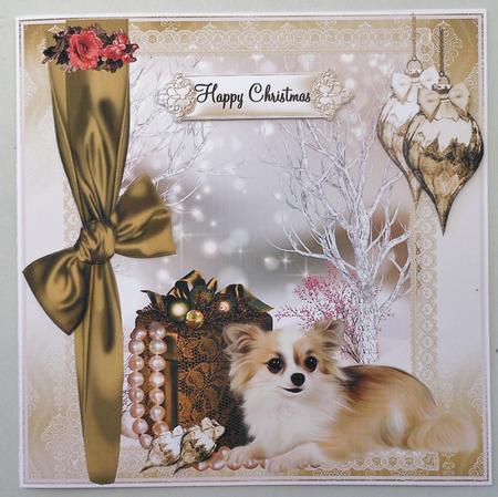 Merry Christmas Chihuahua Card Topper by Michelle Chivers