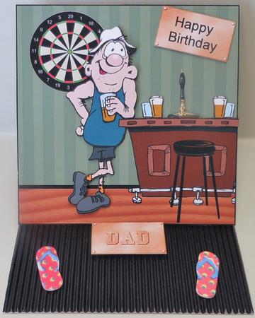 Fred's Local Pub Card Front with Decoupage by Michelle Chivers