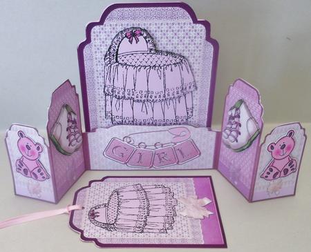 Baby Girl Gatefold Pocket Card Mini Kit by Michelle Chivers