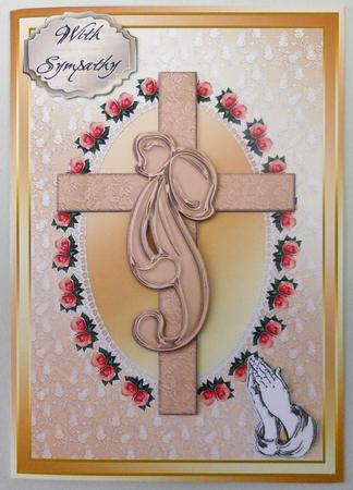 Sympathy Cross and Praying Hands by Michelle Chivers