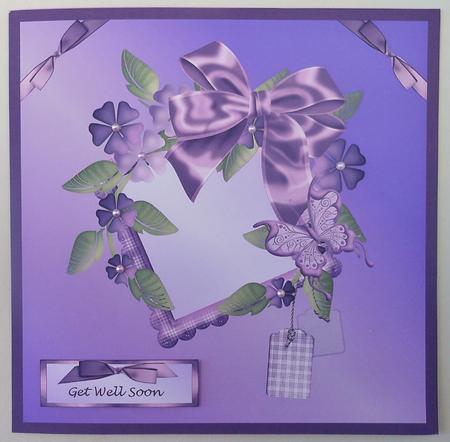 Purple Bows Square Quick Card by Michelle Chivers