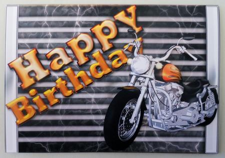 Motorcycle Card Front with Decoupage by Michelle Chivers
